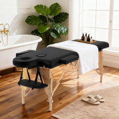 Massage Bed Portable Folding Massage Table 24" Wide,Black | | 2-Fold Lash Bed Height-Adjustable with Carry Bag, 450Lbs Capacity for Massage, Facial, Tattoo, Home, Spa