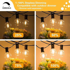Outdoor String Lights, 97FT Patio Lights with 49 G40 Shatterproof LED Bulbs(1 Spare), Waterproof Lights String for outside Backyard, Porch, Bistro, Party, Camping, Garden Gathering