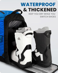 Ouoormaster 50L Ski Boots Bag Snowboard Boots Backpack for Travel LYNX | 3 Separate Rooms, 3 Quick-Access Pockets, Splash Proof Fabric, Thickened Back Panel, Ski Gears Bag Men, Women, Youth