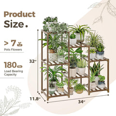 Plant Stand Indoor Plant Shelf Outdoor Wood Plant Rack for Multiple Plants 3 Tiers Ladder Plant Pot Holder for Living Room Patio Boho Home Decor for Gardening
