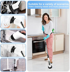 Electric Spin Scrubber, Effortless Deep Cleaning, 7 in 1 Power Scrubber with Dual Speed Adjustable, Cordless Handheld Electric Cleaning Brush for Bathroom,Tile Cleaner and Car Polishing
