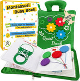 Busy Book for Toddlers 1-3, Montessori Plane Toys for Toddlers 1 Year Old | Long Flight Must Have, Airplane Toddler Travel Toys, No Noise Activity Book, All Parts Attached, Gift for Girls & Boys
