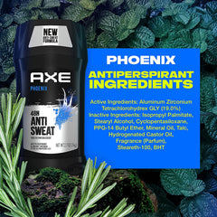 AXE Antiperspirant Phoenix 4PK 48H Sweat & Odor Protection 4 Pack 2.7 Oz | for Nights Out, Helps Stay Fresh & Confident, with 48H Protection, Mint & Rosemary Scent