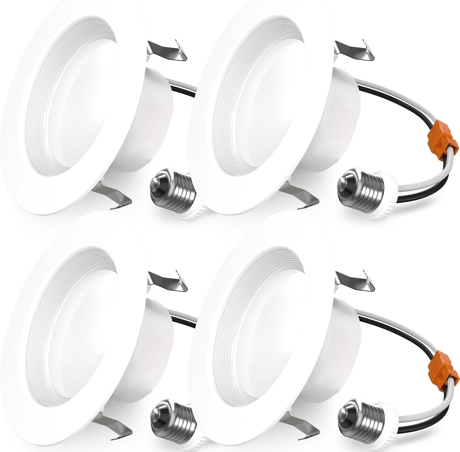 Sunco 4 Pack 4 Inch Retrofit LED Recessed Light, 11W=60W, 4000K Cool White | 660LM, Cool White, Dimmable, Baffle Trim, Can Ceiling LED Downlights for Bedroom, Kitchen, Living Room 11W (60W Equivalent)