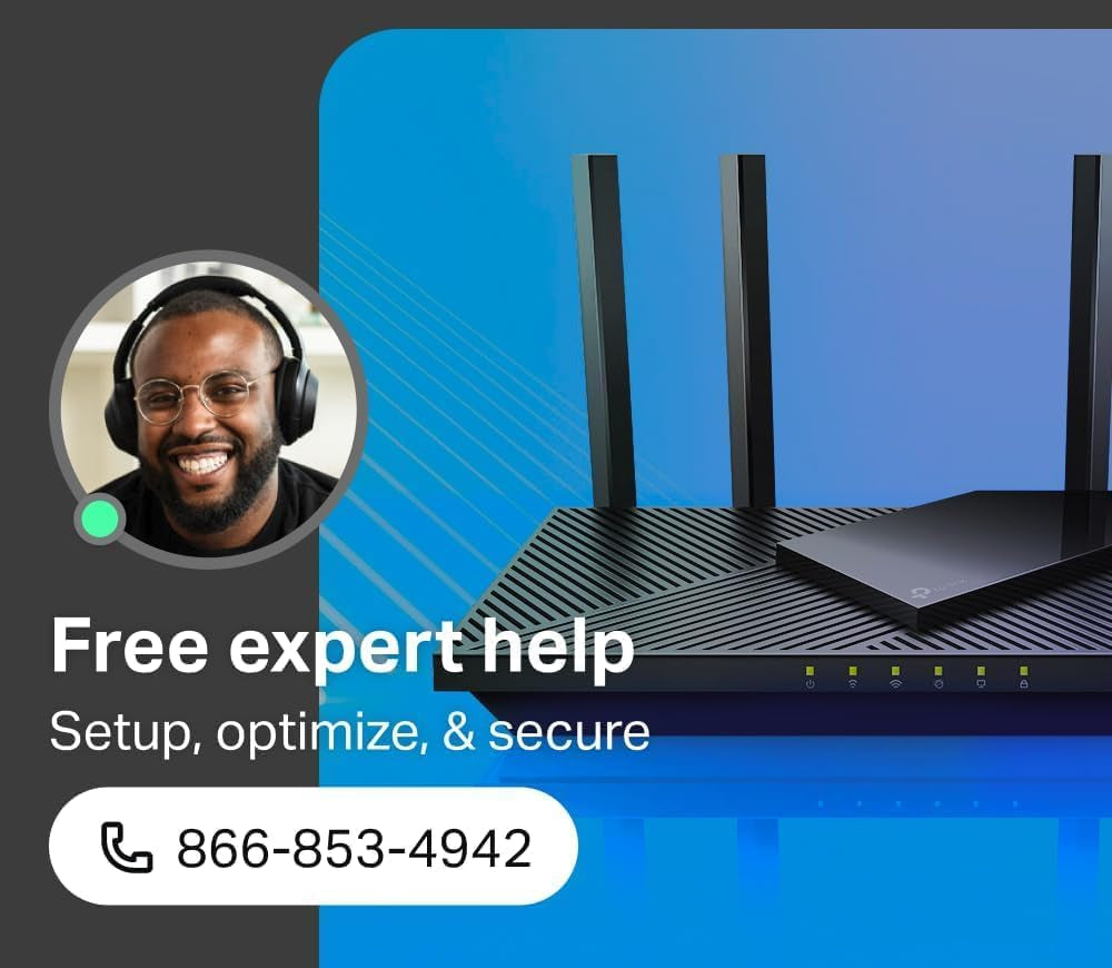 AX1800 Wifi 6 Router V4 (Archer AX21) – Dual Band Wireless Internet, Gigabit, Easy Mesh, Works with Alexa - a Certified for Humans Device, Free Expert Support