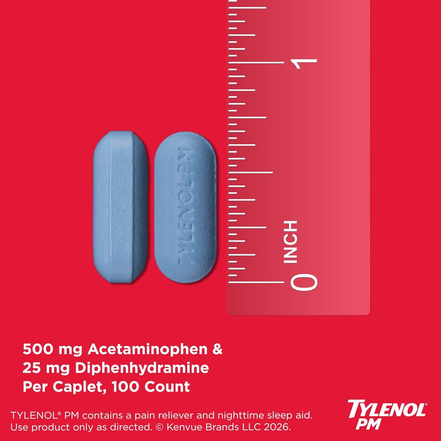 Tylenol PM Extra Strength Caplets, 500 Mg Acetaminophen, 150 Ct
