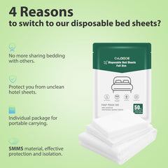 Disposable Bed Sheets Fitted Sheet, Disposable Travel Sheets for Travel with Quilt Cover and Pillowcase, Disposable Bedding Travel Bedding Disposable Sheets for Hotel Hospital 4 PCS