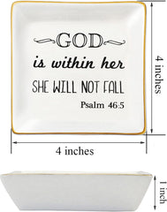Inspirational Religious Gifts for Women Birthday Thanksgiving Day Christmas Gifts for Best Friend Sister Daughter Mom Aunt Christians Christian Jewelry Ring Trinket Dish Tray