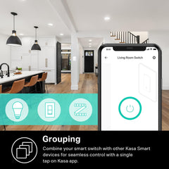 Light Switch HS200, Single Pole, Needs Neutral Wire, 2.4Ghz Wi-Fi Light Switch Works with Alexa and Google Home, UL Certified, No Hub Required , White, HS200