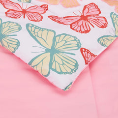 Kid'S Soft, Easy Care Microfiber Bed-In-A-Bag 5-Piece Bedding Set, Twin, Butterfly Friends