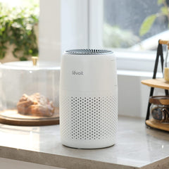 Air Purifiers for Bedroom Home, 3-In-1 Filter Cleaner with Fragrance Sponge for Better Sleep, Filters Smoke, Allergies, Pet Dander, Odor, Dust, Office, Desktop, Portable, Core Mini-P, White