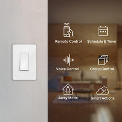 Light Switch HS200, Single Pole, Needs Neutral Wire, 2.4Ghz Wi-Fi Light Switch Works with Alexa and Google Home, UL Certified, No Hub Required , White, HS200