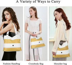 Hobo Purses for Women Multi-Color Striped Lattice Cross Body Shoulder Purse Bag Tote Handbag