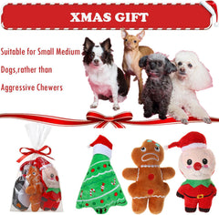 Small Dog Toy Christmas, Plush Squeaky Puppy Toy, Holiday Dog Toy Gift Set