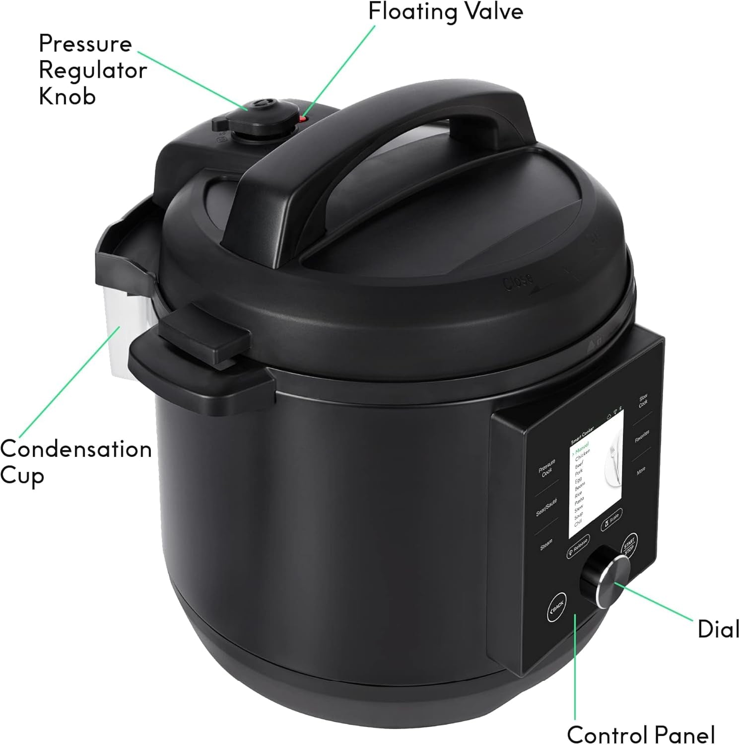 Smart Pressure Cooker with Wifi and Built-In Scale - Easy-To-Use 10-In-1 Multicooker with 500+ Guided Recipes - Rice Cooker, Slow Cooker, Instant Meals for Foodies - 6 Quart - Family Size