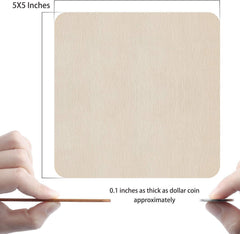 Unfinished Wood Pieces, Blank Wooden Squares for Crafts | 50Pcs 6X6 Inch Wood Boards, Natural Blank Surface, Painting & Lettering, DIY Crafts, Scrabble Tiles, Coasters & Signs