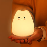 Night Light for Kids Lamp, 16 Colors Lamp Cute, Dimmable Baby Night Lights for Nursery,Silicone Rechargeable Nightlight for Kids Room, Kawaii Room Decor (Lycat-B)