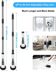 Electric Spin Scrubber, Effortless Deep Cleaning, 7 in 1 Power Scrubber with Dual Speed Adjustable, Cordless Handheld Electric Cleaning Brush for Bathroom,Tile Cleaner and Car Polishing