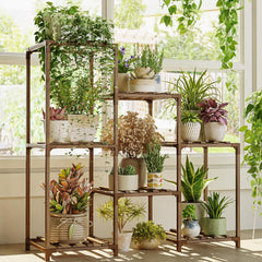 Plant Stand Indoor Plant Shelf Outdoor Wood Plant Rack for Multiple Plants 3 Tiers Ladder Plant Pot Holder for Living Room Patio Boho Home Decor for Gardening