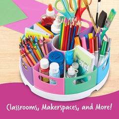 Create-A-Space Storage Center, Pastel | Rotating Caddy Organizer for Kids, Art Supply Organizers for Markers, Pens and Pencils, Classroom Table Caddy for Teachers