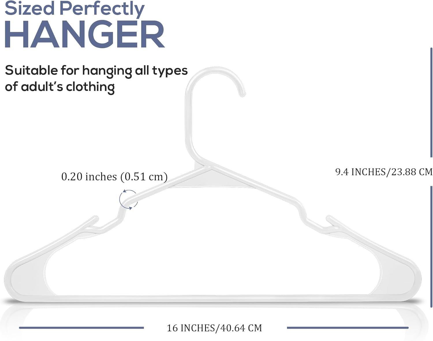 - Plastic Hangers 50 Pack - Perfect Space Saving Clothes Hanger - Durable and Strong Closet Organizers and Storage Makes It Ideal Dorm Room Essentials for Girls or Guys (White)