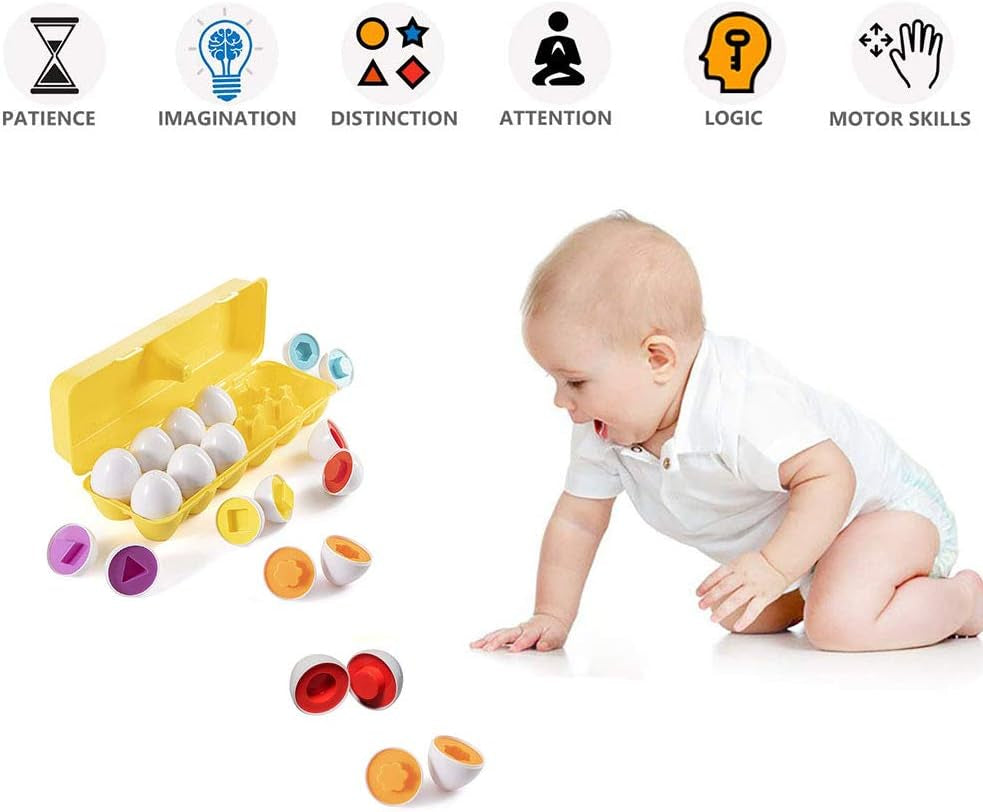 Easter Matching Eggs Connect Eggs Parlour Games Toys Gifts for 2 3 Years Old Kids Toddler Baby Girls Boys Shape Color