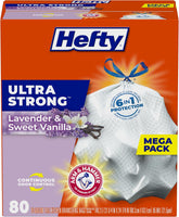 Ultra Strong Tall Kitchen Trash Bags, Lavender & Sweet Vanilla Scent, 13 Gallon, 80 Count