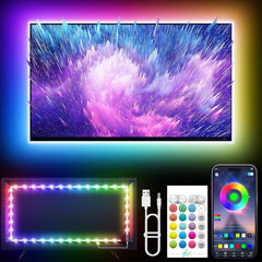 LED Lights for TV, 16.4Ft LED Lights for 45-75 Inch Tvs, RGB TV Backlight Behind, Music Sync Bluetooth APP & Remote Control Strip Lights USB Powered for Bedroom/Gaming