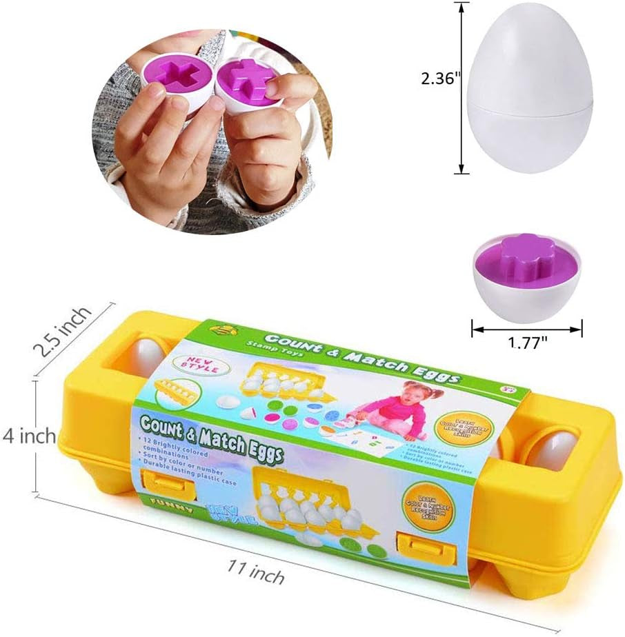 Easter Matching Eggs Connect Eggs Parlour Games Toys Gifts for 2 3 Years Old Kids Toddler Baby Girls Boys Shape Color