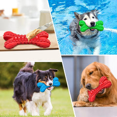 Dog Toys for Aggressive Chewers, Durable Dog Bones Squeaky Chew Toy | Nearly Indestructible Dog Toys for Large, Tough Natural Rubber Puppy Chew for Medium Teeth Cleaning