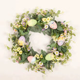 45Cm Colorful Easter Eggs Decor Wreaths for Front Door Pastel Easter Egg Mini Spring Easter Wreath Easter Window Decor Wreath