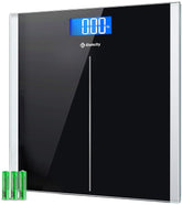 Bathroom Scale for Body Weight, Digital, Highly Accurate, 400 Lbs | Large 6Mm Tempered Glass Platform, Clear LCD Display, Batteries Included, Safe Electronic Weighing for Daily Home Use