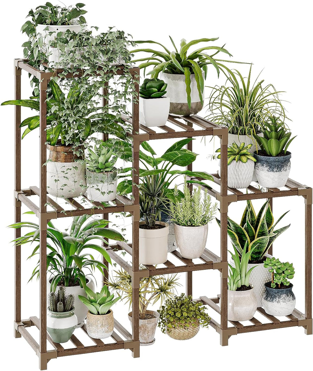 Plant Stand Indoor Plant Shelf Outdoor Wood Plant Rack for Multiple Plants 3 Tiers Ladder Plant Pot Holder for Living Room Patio Boho Home Decor for Gardening