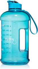 Hydromate Half Gallon Water Bottle with Times to Drink BPA Free Leak Proof Reusable Jug with Handle 64 Oz