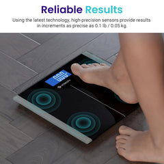 Bathroom Scale for Body Weight, Digital, Highly Accurate, 400 Lbs | Large 6Mm Tempered Glass Platform, Clear LCD Display, Batteries Included, Safe Electronic Weighing for Daily Home Use
