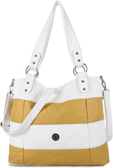 Hobo Purses for Women Multi-Color Striped Lattice Cross Body Shoulder Purse Bag Tote Handbag