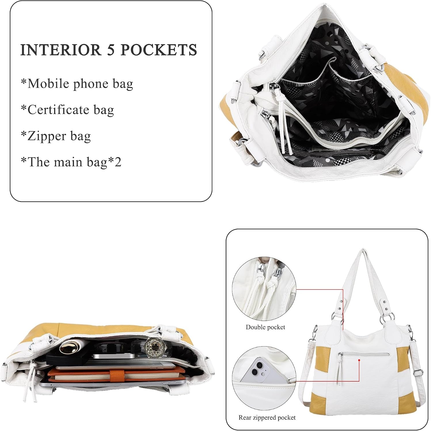 Hobo Purses for Women Multi-Color Striped Lattice Cross Body Shoulder Purse Bag Tote Handbag