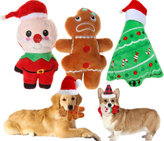 Small Dog Toy Christmas, Plush Squeaky Puppy Toy, Holiday Dog Toy Gift Set