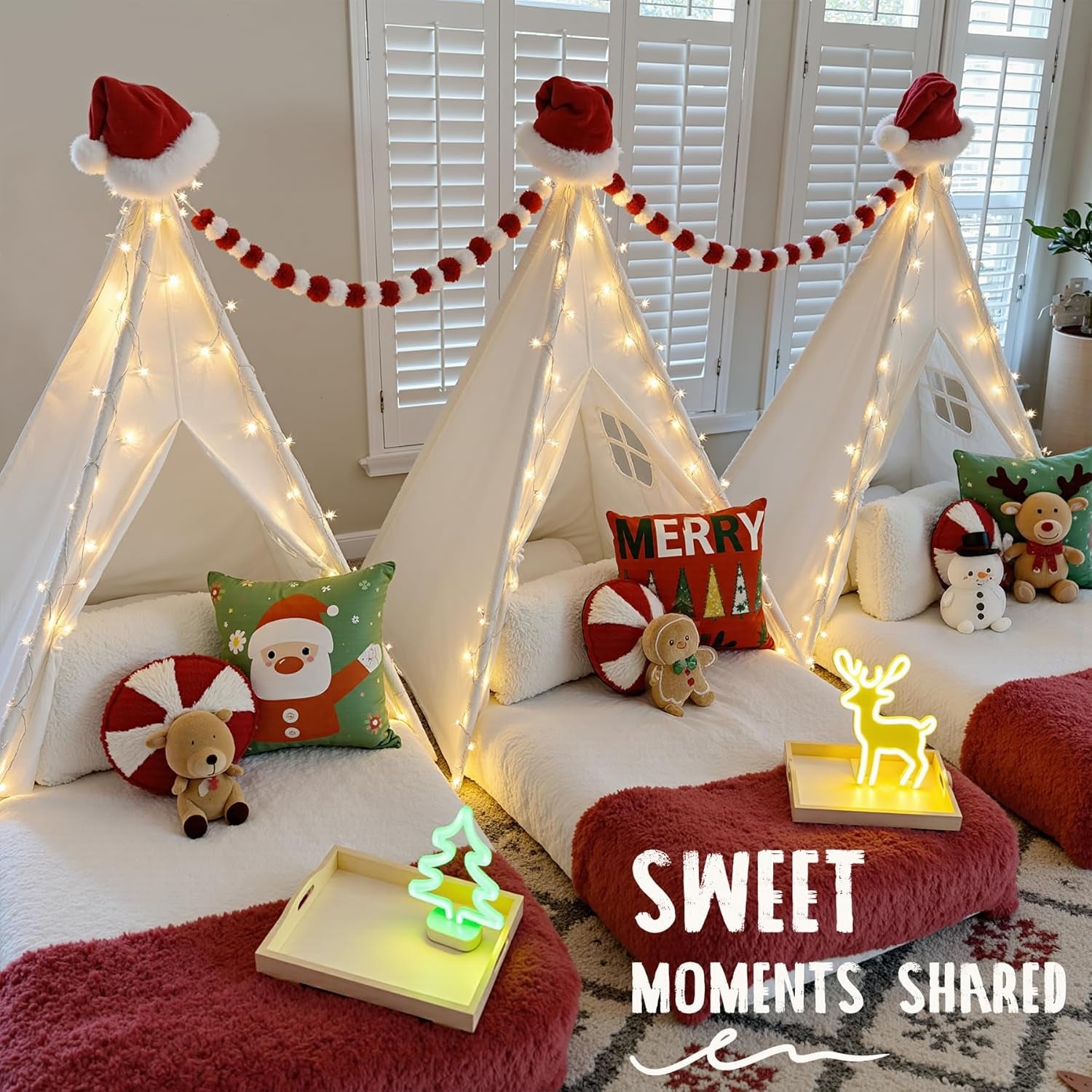 Teepee Tent for Kids Indoor - Toddler Play Tent Washable Tipi Sleepover Tents for Girls & Boys - Foldable Playhouse Gift Toys