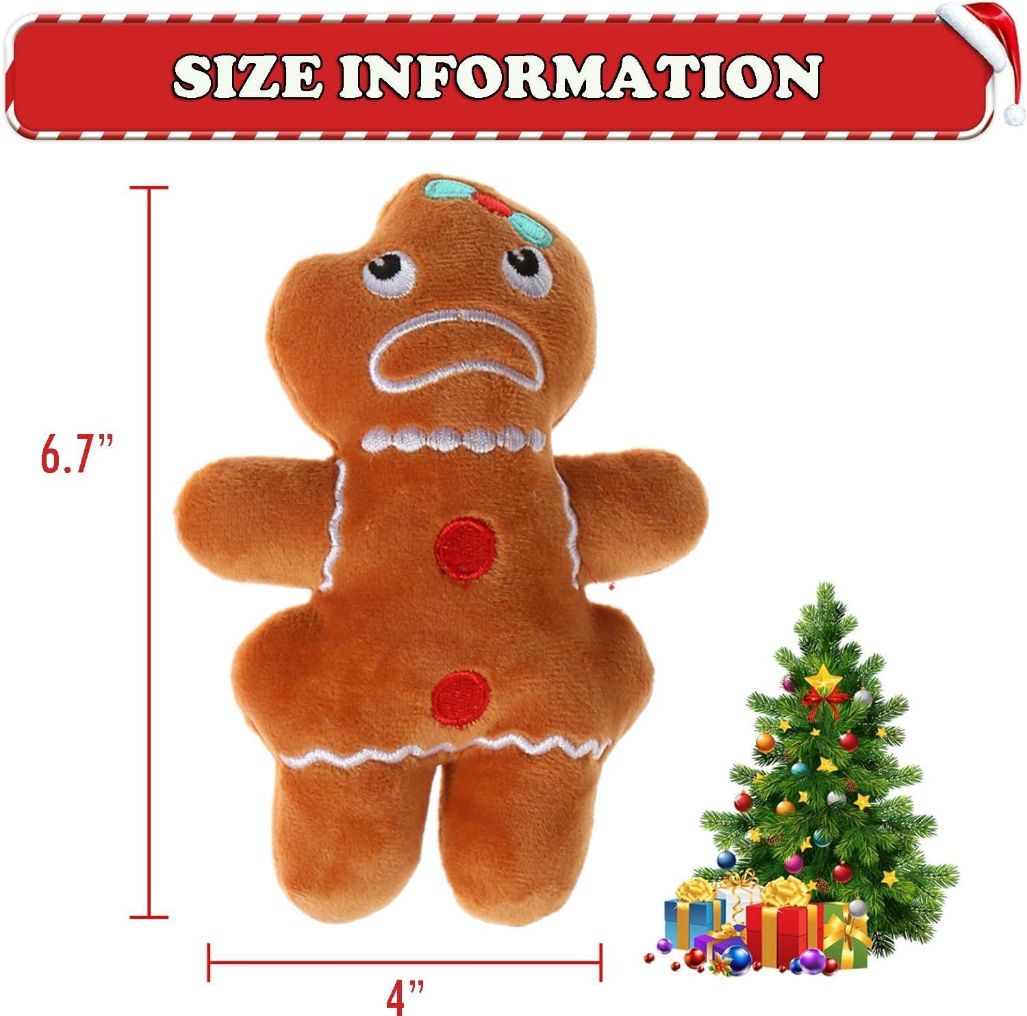 Small Dog Toy Christmas, Plush Squeaky Puppy Toy, Holiday Dog Toy Gift Set