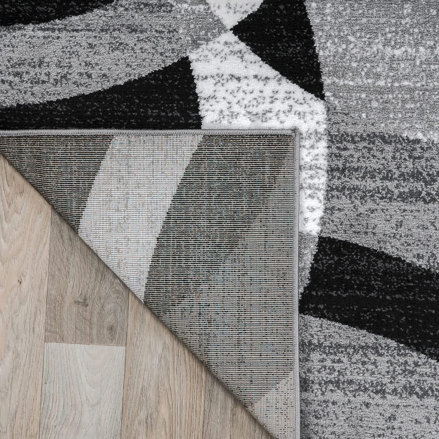 Abstract Circles Contemporary High Traffic Area Rug Gray 6'6" X 9' | Rectangular, Size 6'6" X 9', Living Room, Bedroom, Dining Room, Home Office, Kitchen, Entryway, Hallway, Nursery, Kids Room