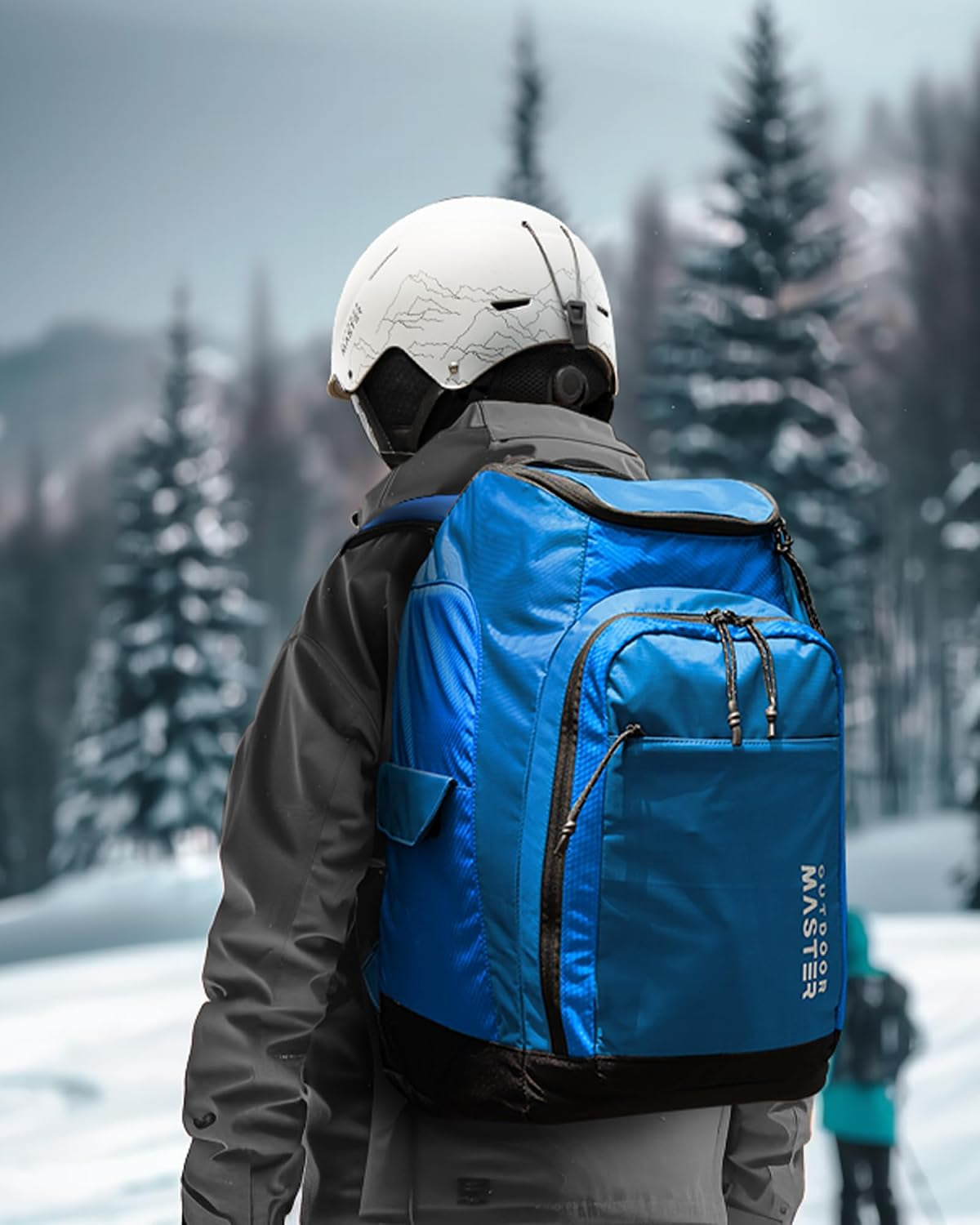 Ouoormaster 50L Ski Boots Bag Snowboard Boots Backpack for Travel LYNX | 3 Separate Rooms, 3 Quick-Access Pockets, Splash Proof Fabric, Thickened Back Panel, Ski Gears Bag Men, Women, Youth