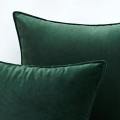Decorative Army Green Velvet Throw Pillow Covers for Couch 20X20 in | 2 Pack, Soft Solid Square Pillow Covers, Modern Luxury Home Decor, for Sofa Bed Living Room