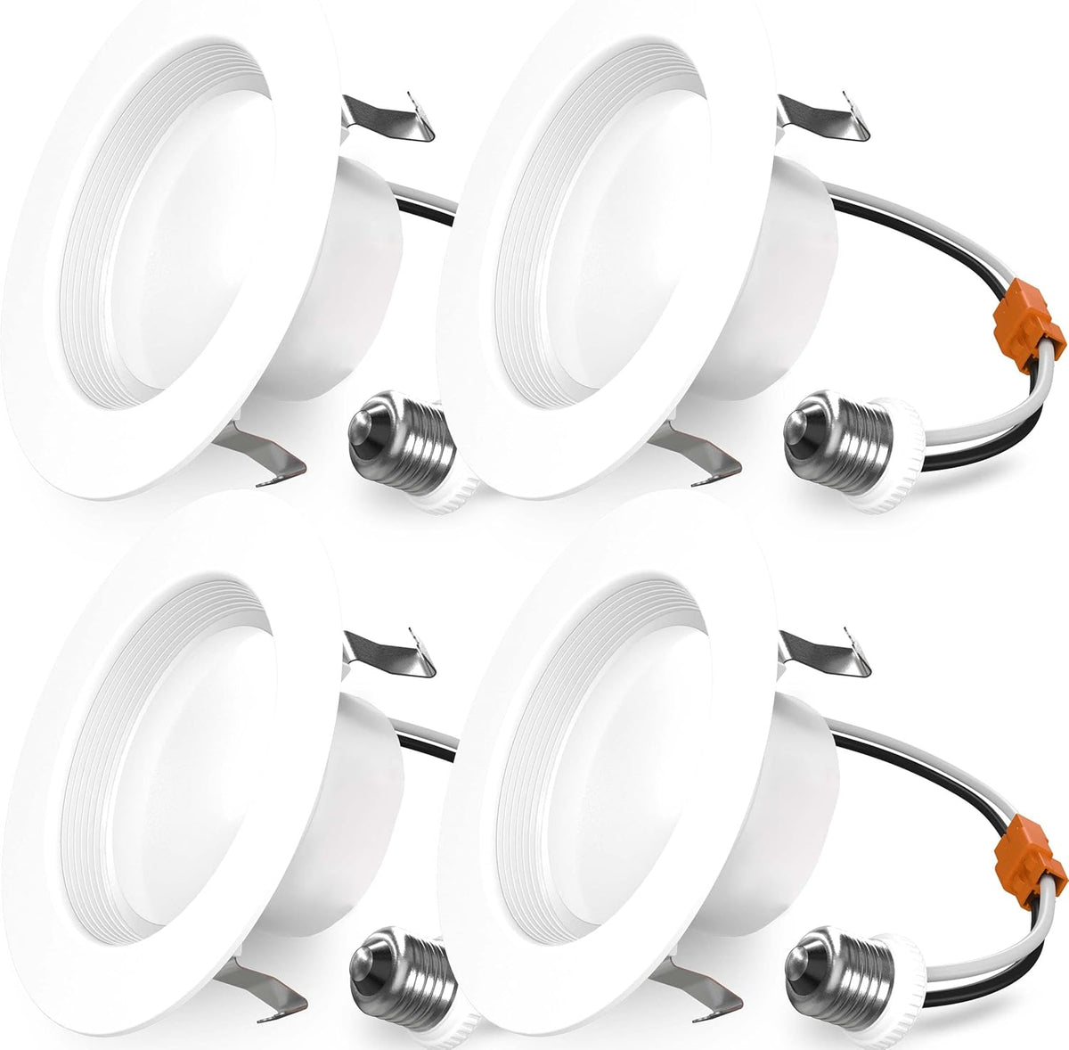 Sunco 4 Pack 4 Inch Retrofit LED Recessed Light, 11W=60W, 4000K Cool White | 660LM, Cool White, Dimmable, Baffle Trim, Can Ceiling LED Downlights for Bedroom, Kitchen, Living Room 11W (60W Equivalent)