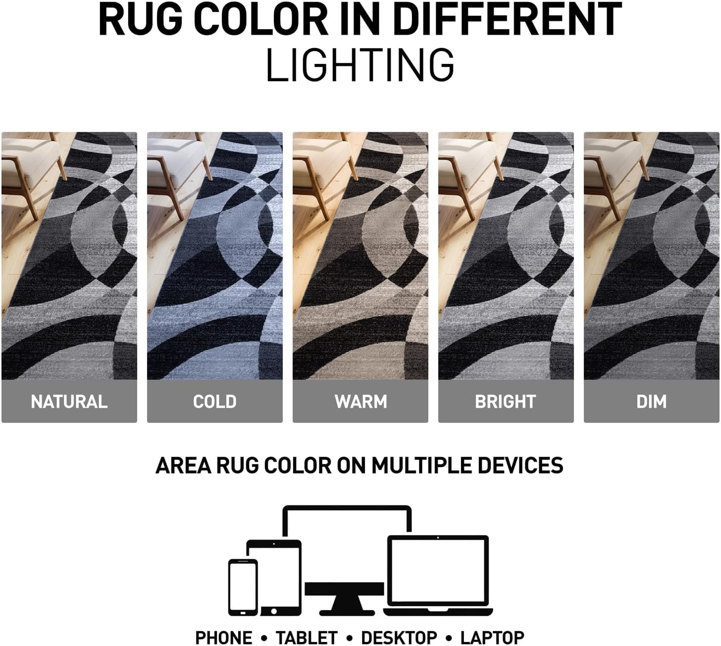 Abstract Circles Contemporary High Traffic Area Rug Gray 6'6" X 9' | Rectangular, Size 6'6" X 9', Living Room, Bedroom, Dining Room, Home Office, Kitchen, Entryway, Hallway, Nursery, Kids Room