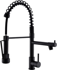 Kitchen Faucets with Pull down Sprayer,Matte Black Single Handle | Single Hole,Lead-Free,Rv Kitchen Faucet for Farmhouse Bar Laundry Outdoor Sink