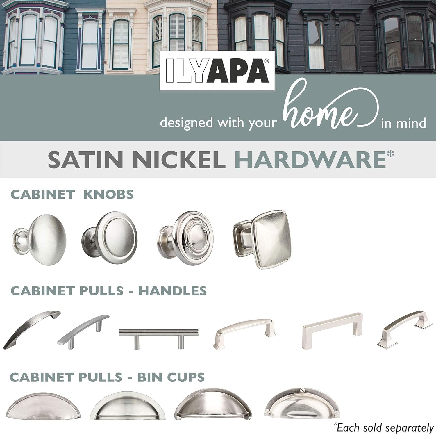 Satin Nickel Kitchen Cabinet Knobs, round Drawer Handles, 1 1/4 Inch | Beveled Edge, 25 Pack, for Cabinets, Dressers & Drawers, Kitchen Cabinet Hardware