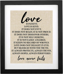- 1 Corinthians 13, Love Is Patient Love Is Kind Christian Canvas Wall Art Farmhouse Wall Sign