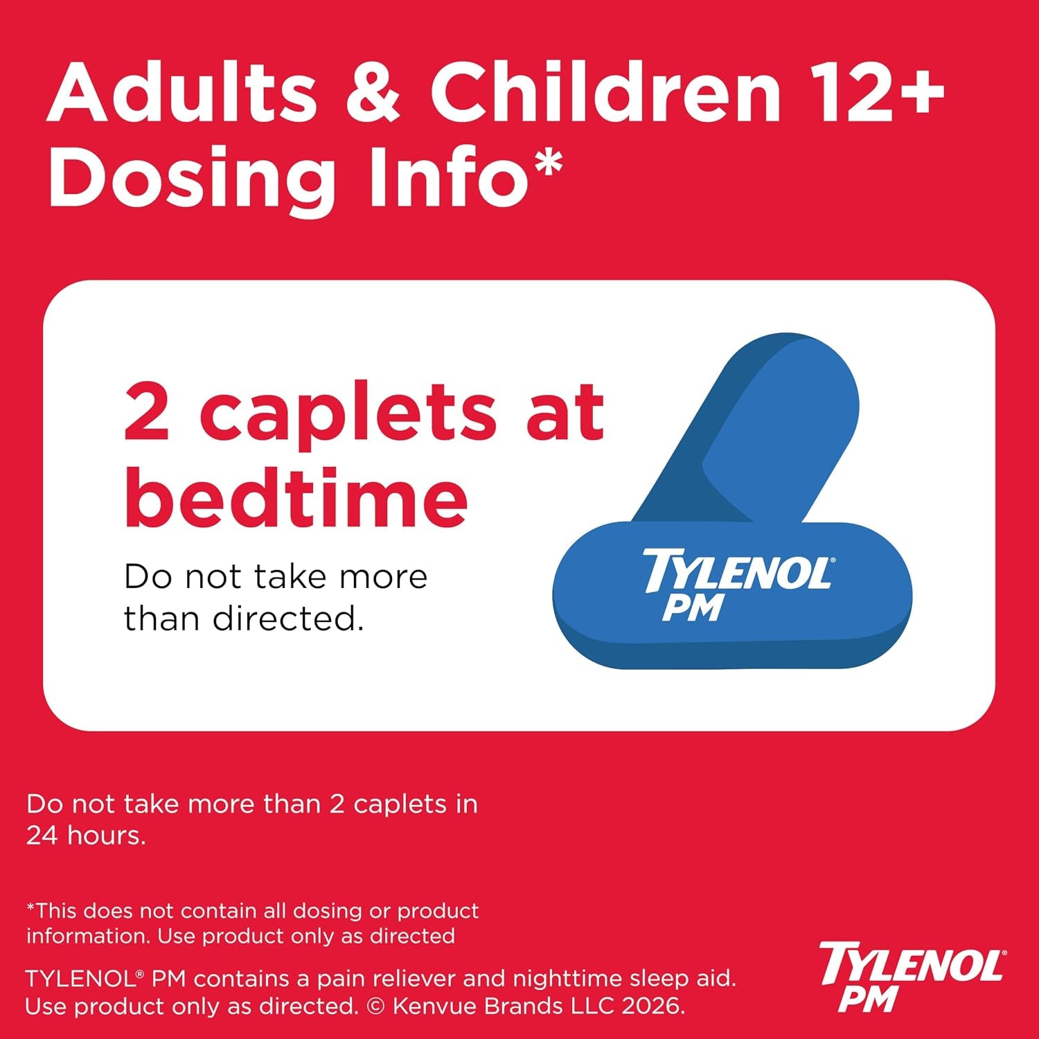 Tylenol PM Extra Strength Caplets, 500 Mg Acetaminophen, 150 Ct