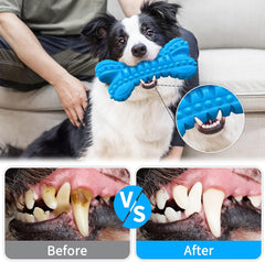Dog Toys for Aggressive Chewers, Durable Dog Bones Squeaky Chew Toy | Nearly Indestructible Dog Toys for Large, Tough Natural Rubber Puppy Chew for Medium Teeth Cleaning